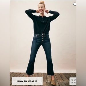 J.Crew 9” demi-boot crop jean in Dark Worn wash